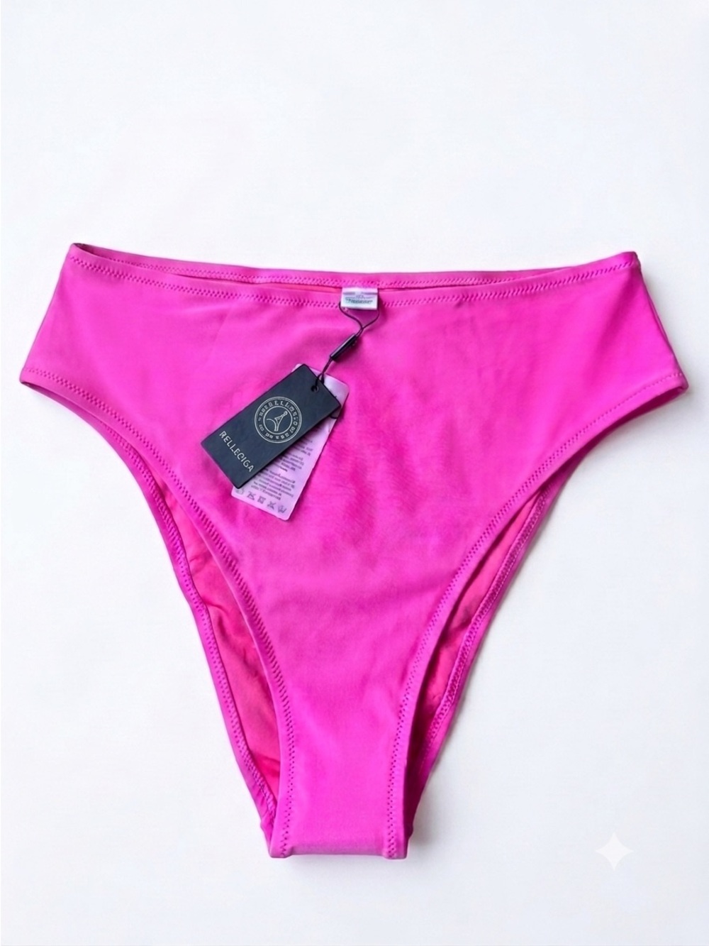 NWT RELLECIGA Hot Pink High Waist Bikini Bottoms Size Medium